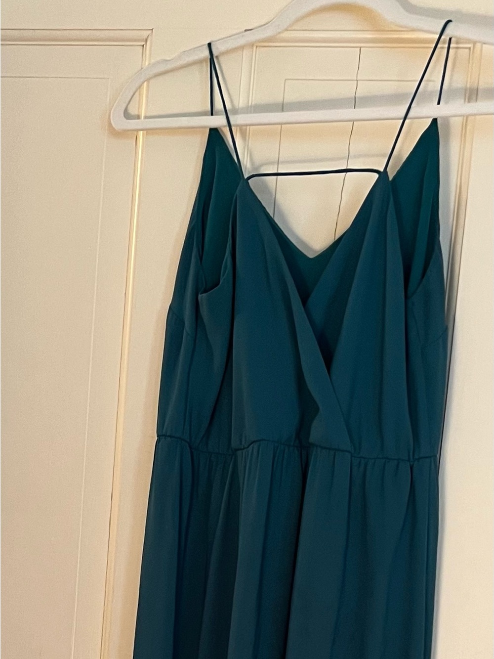 LOFT Teal Green Maxi Dress with Spaghetti Straps